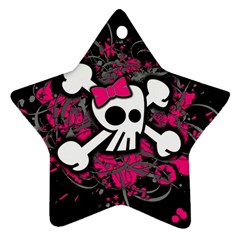 Girly Skull And Crossbones Star Ornament