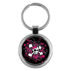 Girly Skull And Crossbones Key Chain (round)