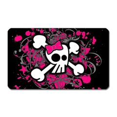 Girly Skull And Crossbones Magnet (rectangular) by ArtistRoseanneJones