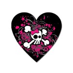 Girly Skull And Crossbones Magnet (Heart) Front