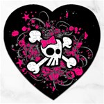 Girly Skull And Crossbones Jigsaw Puzzle (Heart) Front