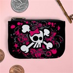 Girly Skull And Crossbones Coin Change Purse Front