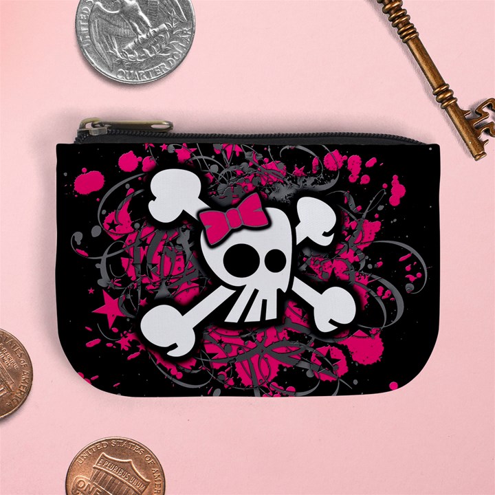 Girly Skull And Crossbones Coin Change Purse