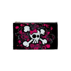 Girly Skull And Crossbones Cosmetic Bag (small)