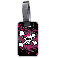 Girly Skull And Crossbones Luggage Tag (two Sides)