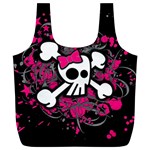 Girly Skull And Crossbones Reusable Bag (XL) Front