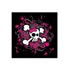 Girly Skull And Crossbones Satin Bandana Scarf by ArtistRoseanneJones