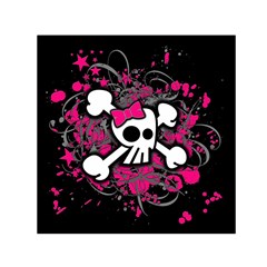 Girly Skull And Crossbones Small Satin Scarf (square)