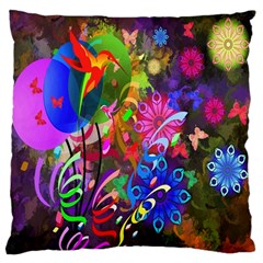 Hummingbird Floral  Large Cushion Case (single Sided)  by giftgivingideas