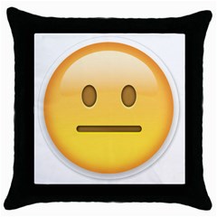 Neutral Face  Black Throw Pillow Case by Bauble