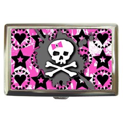 Pink Bow Skull Cigarette Money Case