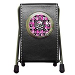 Pink Bow Skull Stationery Holder Clock Front