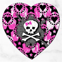 Pink Bow Skull Jigsaw Puzzle (heart)