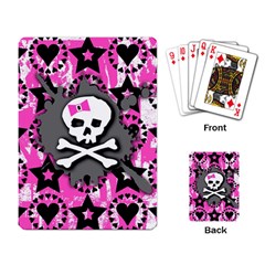 Pink Bow Skull Playing Cards Single Design