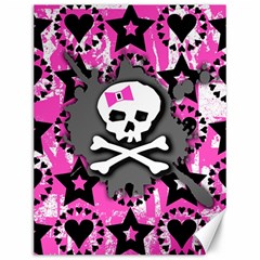 Pink Bow Skull Canvas 12  X 16  (unframed)