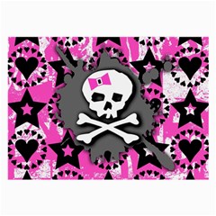 Pink Bow Skull Glasses Cloth (large, Two Sided) by ArtistRoseanneJones