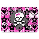 Pink Bow Skull Large Door Mat 30 x20  Door Mat