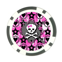 Pink Bow Skull Poker Chip