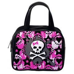 Pink Bow Skull Classic Handbag (one Side)