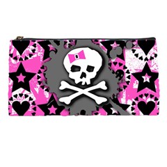 Pink Bow Skull Pencil Case