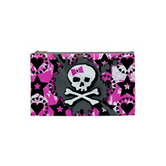 Pink Bow Skull Cosmetic Bag (small)