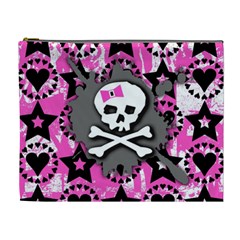 Pink Bow Skull Cosmetic Bag (xl)