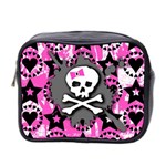 Pink Bow Skull Mini Travel Toiletry Bag (Two Sides) Front