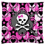 Pink Bow Skull Large Cushion Case (Two Sided)  Front