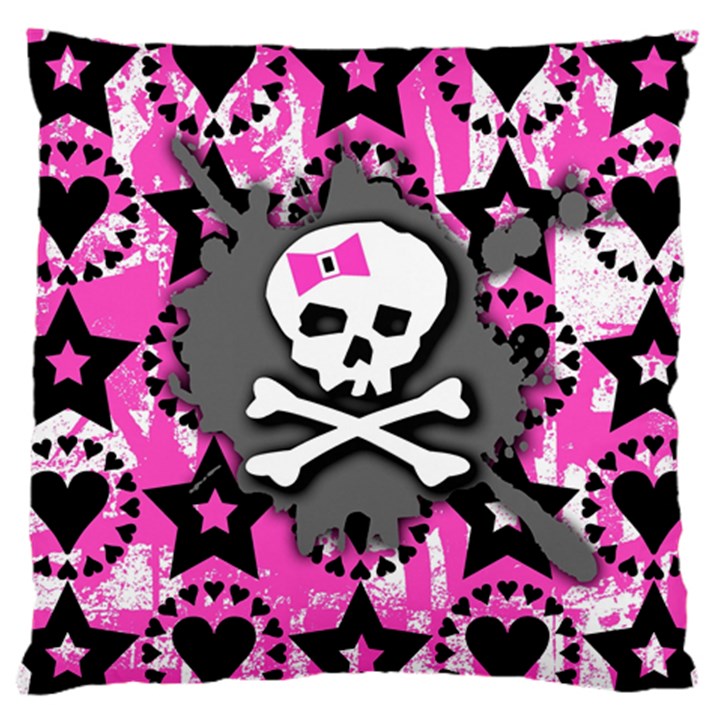 Pink Bow Skull Large Cushion Case (Two Sided) 