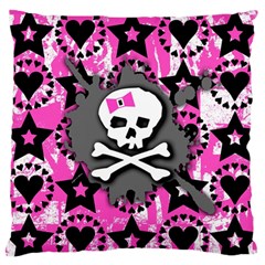 Pink Bow Skull Standard Flano Cushion Case (one Side)