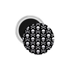 Skull And Crossbones Pattern 1 75  Button Magnet by ArtistRoseanneJones