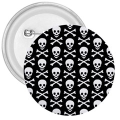 Skull And Crossbones Pattern 3  Button by ArtistRoseanneJones