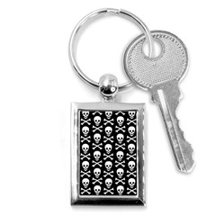 Skull And Crossbones Pattern Key Chain (rectangle) by ArtistRoseanneJones