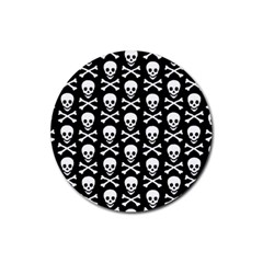 Skull And Crossbones Pattern Drink Coaster (round) by ArtistRoseanneJones