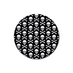 Skull and Crossbones Pattern Drink Coaster (Round) Front