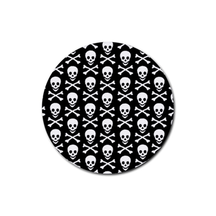 Skull and Crossbones Pattern Drink Coaster (Round)