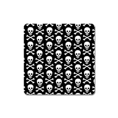 Skull And Crossbones Pattern Magnet (square) by ArtistRoseanneJones