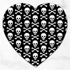 Skull And Crossbones Pattern Jigsaw Puzzle (heart) by ArtistRoseanneJones