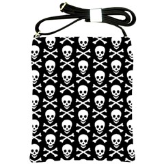 Skull And Crossbones Pattern Shoulder Sling Bag by ArtistRoseanneJones