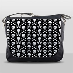 Skull And Crossbones Pattern Messenger Bag by ArtistRoseanneJones