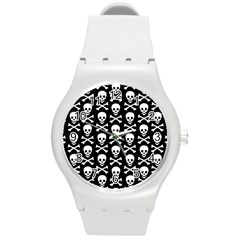 Skull And Crossbones Pattern Plastic Sport Watch (medium) by ArtistRoseanneJones