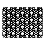 Skull and Crossbones Pattern Double Sided Flano Blanket (Mini) 35 x27  Blanket Front