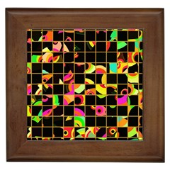 Pieces In Squares Framed Tile by LalyLauraFLM