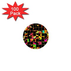 Pieces In Squares 1  Mini Button (100 Pack)  by LalyLauraFLM