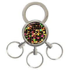 Pieces In Squares 3-ring Key Chain by LalyLauraFLM