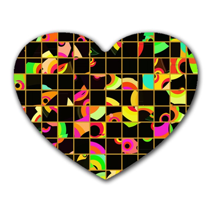 Pieces in squares Heart Mousepad