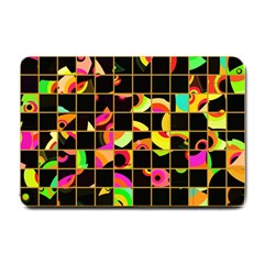 Pieces In Squares Small Doormat by LalyLauraFLM