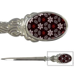 Floral Pattern On A Brown Background Letter Opener by LalyLauraFLM