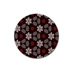 Floral pattern on a brown background Magnet 3  (Round) Front