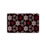 Floral pattern on a brown background Magnet (Name Card) Front